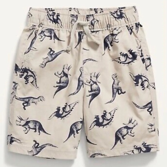 Old Navy Dinosaur Print Functional Drawstring Pull-On Poplin Shorts - Picture 1 of 5